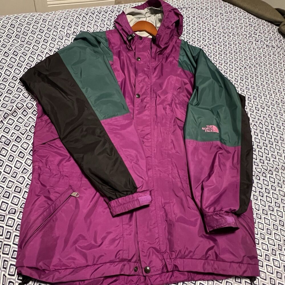 Vintage The North Face Mountain Light Gore-Tex Jacket Purple Teal Made in USA L